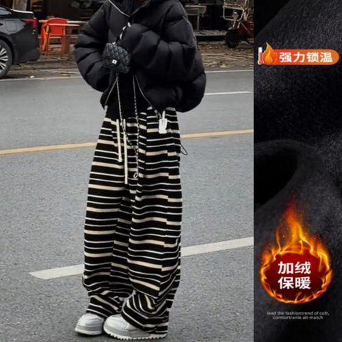 时尚慵懒风条纹抽绳休闲