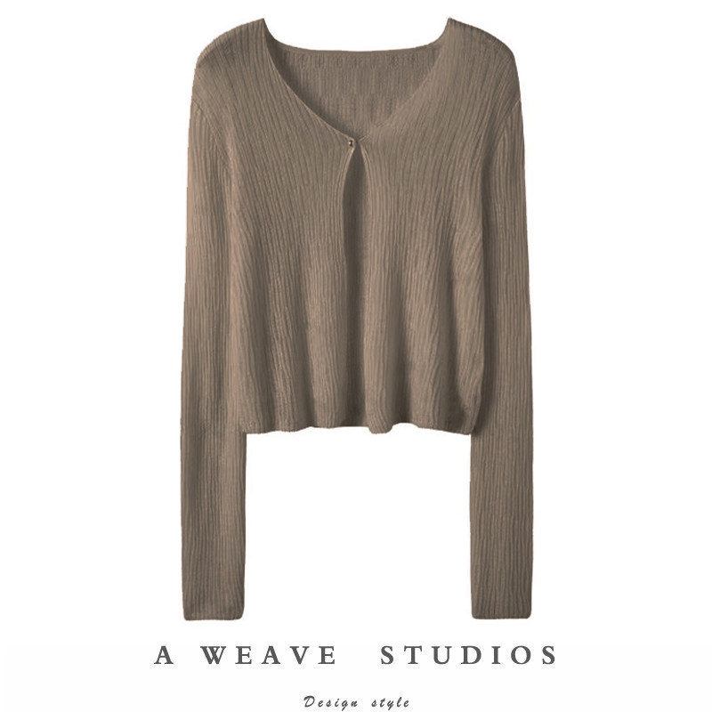 翩若惊鸿!羊绒防晒针织开衫女夏薄短款镂空外配披肩空调罩衫外套