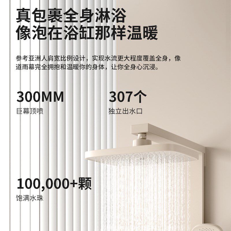 德国卫浴美肤过滤增压花洒淋雨套装卫生间恒温淋浴奶油风白色家用