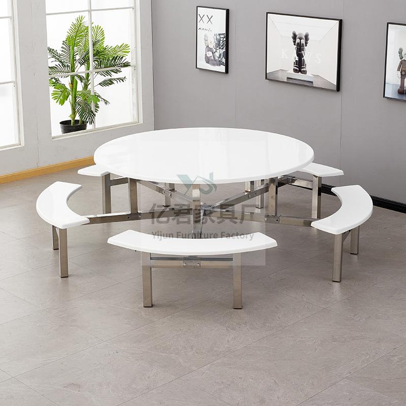 高速服务区快餐店10人位圆形桌椅组合学校食堂工地餐厅饭馆餐桌椅