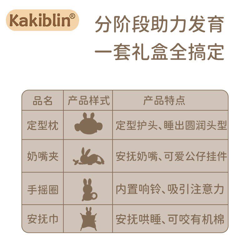 新款有机棉摇铃套装 0-6月宝宝C安抚可啃咬玩具新生儿满月见面礼