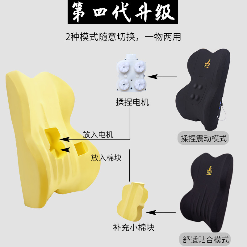 汽车腰靠a护腰靠垫车载按摩腰靠电动揉捏座椅腰部支撑靠背头枕套