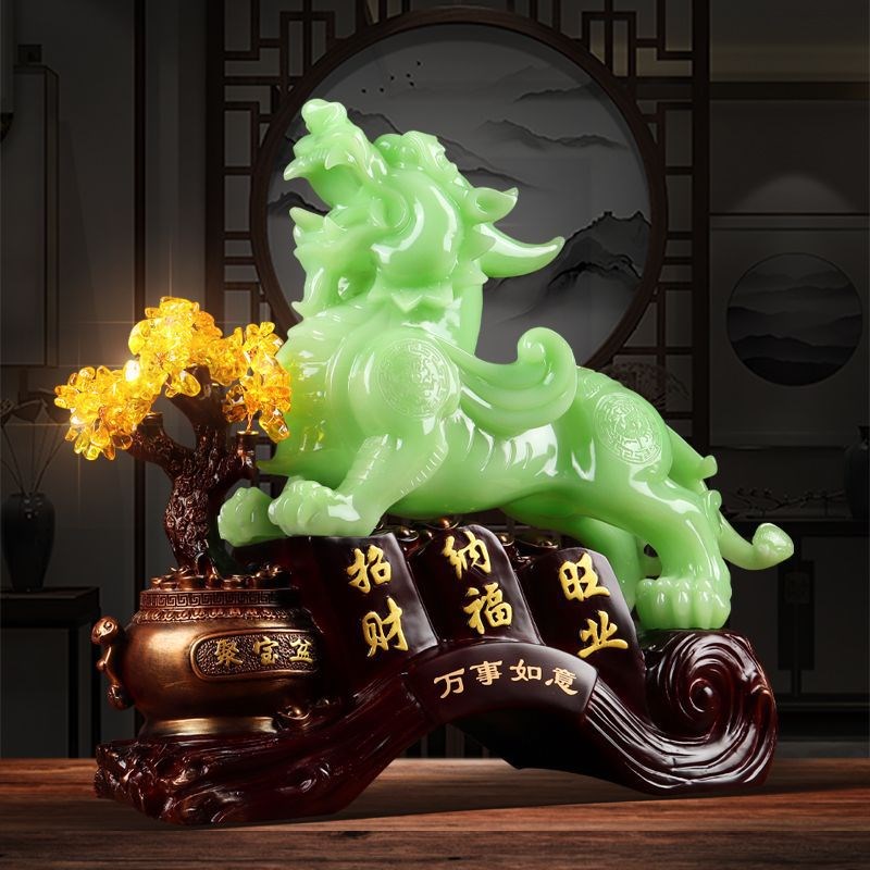纳福旺业貔貅摆件客厅酒柜玄关装饰摆件开业乔T迁送礼白菜格坤