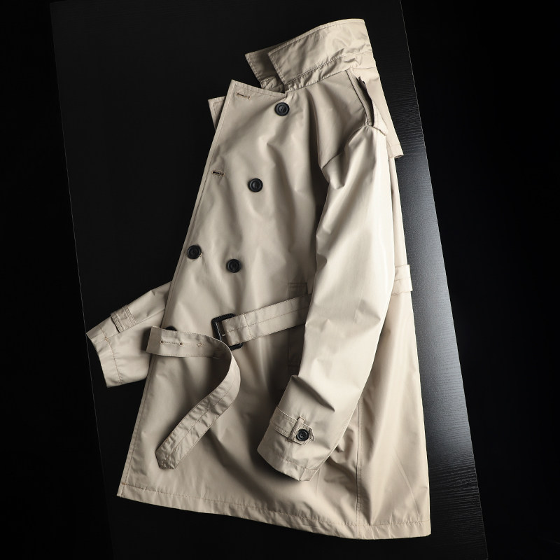 复古英伦风!经典双排扣!笔挺利落!新款男士中长款休闲风衣外套