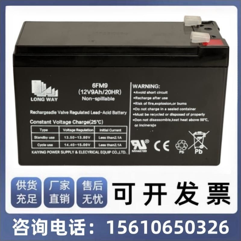 龙威蓄电池 6FM9 门禁电梯监控童车12V9AH电子秤仪器仪表专用应急