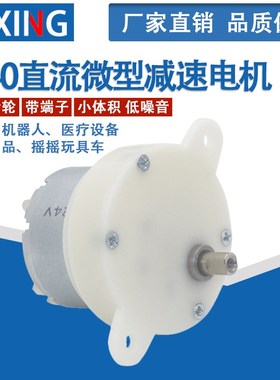 JS40-500直流微型减速电机DC12V24V塑料齿轮旋转正反转低速马达