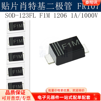 贴片肖特基二极管FR107 SOD-123FL F1M 1206 1A/1000V  泰阳讯