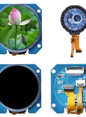 1.28寸TFT圆屏IPS分辨率240X240 8080MCU接口GC9A01驱动插接触摸