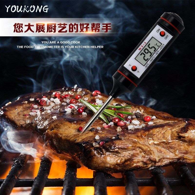 厂家直销WT-1食品液体测温仪烘焙烤箱电子数显高精度探针式温度计,工业油品/胶粘/化学/实验室用品,烧杯/烧瓶,淘宝优惠券,粉丝福利购,淘宝优惠卷