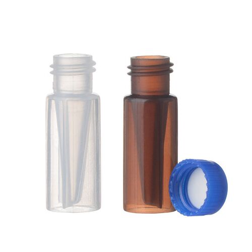 塑料PP微量进样瓶0.3ml短螺旋100只透明棕色卡口样品瓶适用GC/LC