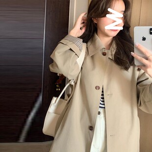 高级感风衣女春秋季新款大码胖mm宽松中长款百搭气质休闲炸街外套
