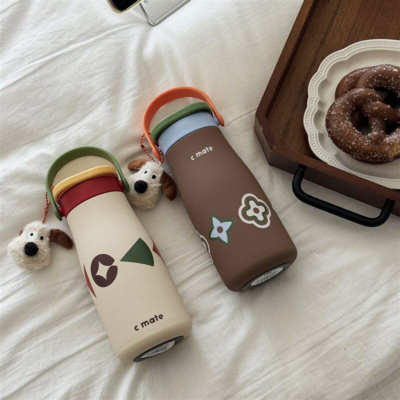 316陶瓷内胆保温杯女士高颜值吸B管杯咖啡杯外出携带2025新款水杯