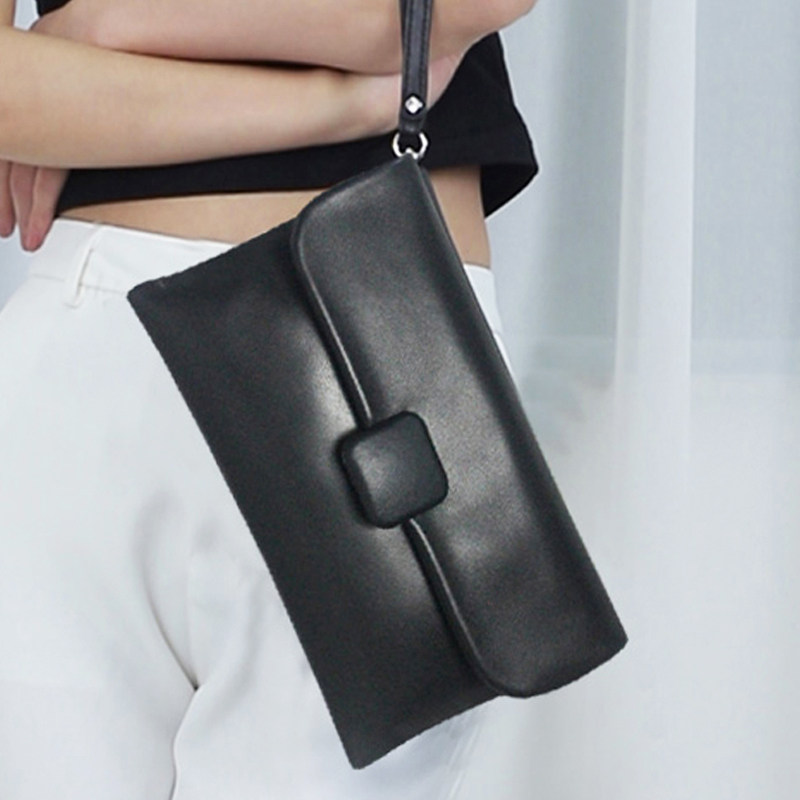 高级感真皮女士手拿包2023新款女包牛皮时尚软皮小包包气质手抓包