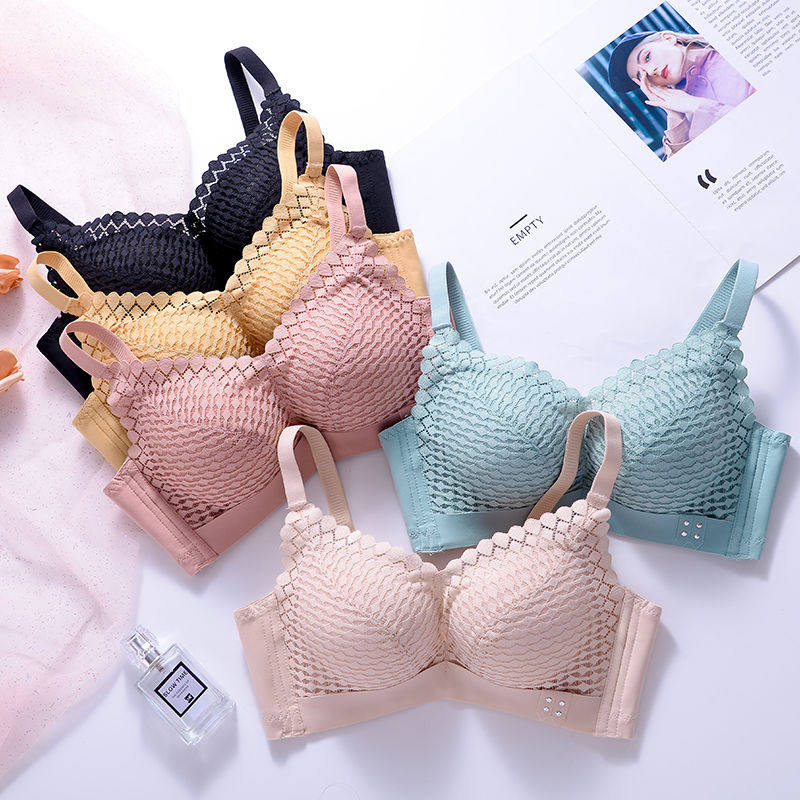 内衣女小胸聚拢i加厚6cm平胸无钢圈超厚文胸调整型防下垂显大