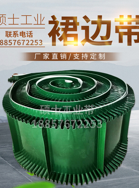 PVC绿色白色挡板裙边带爬坡流水线输送带提升机防跑偏工业皮带