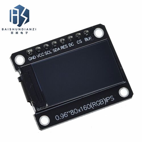 高清ips 0.96寸TFT显示屏ips液晶屏0.96寸st7735 参考程序原理图