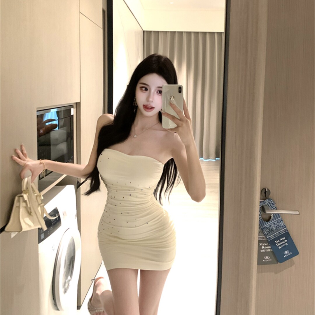 性感网感夏季绝美小裙子连衣裙抹胸包臀短裙