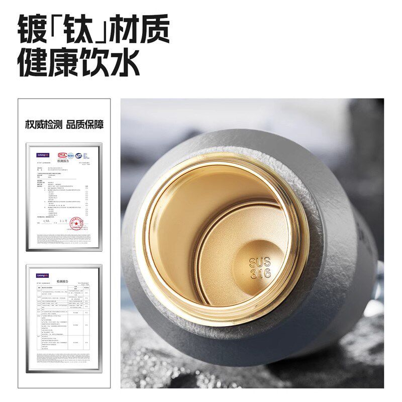 纯钛保温杯大容量j男款户外运动超轻保冷水杯2025新款健身水壶