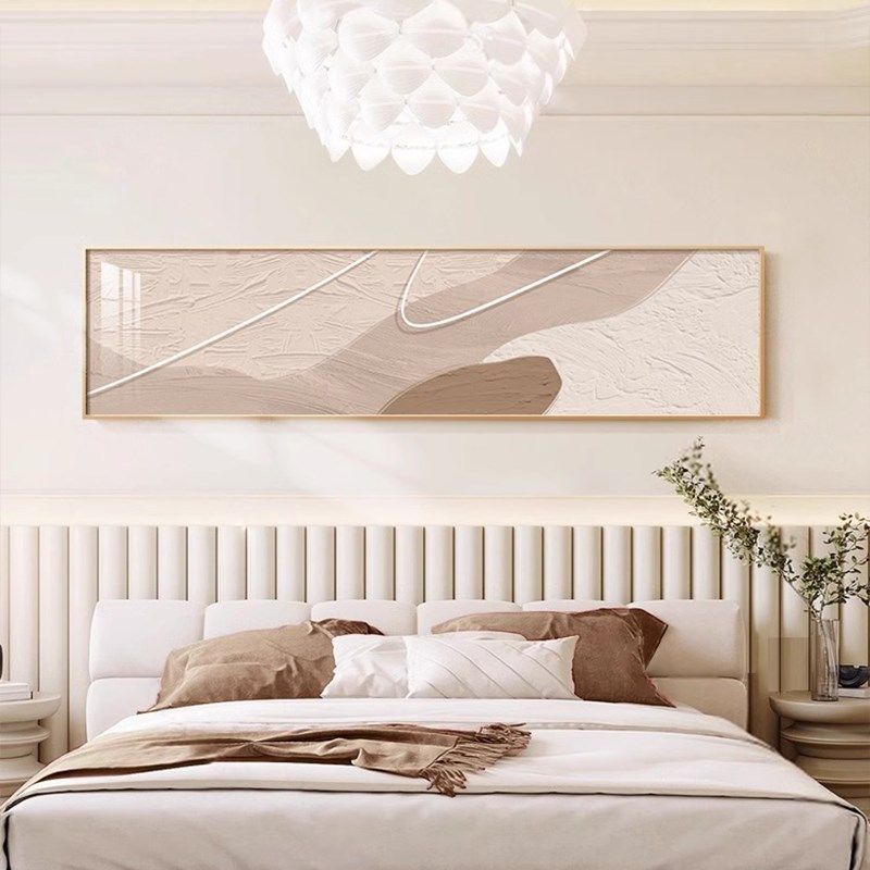 奶油风客厅沙发背景墙装饰画x抽象主卧室床头挂画现代简约房间壁