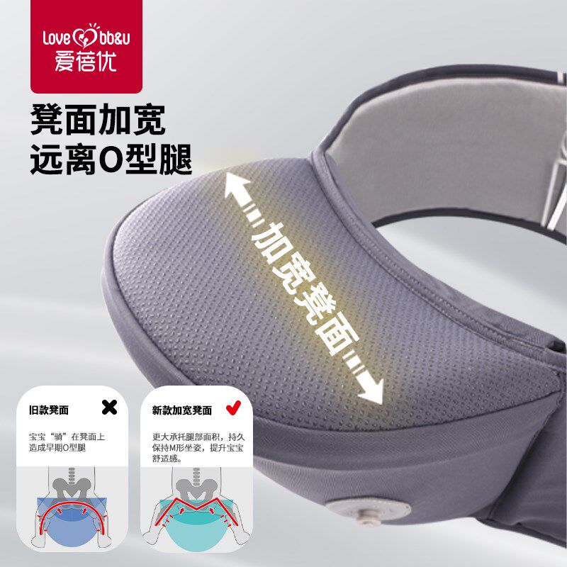 爱蓓优腰凳e婴儿轻便四季多功能抱娃神器背带前抱式宝宝小月龄背