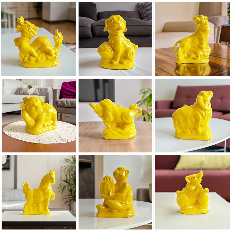 十二生肖陶瓷器家居摆件12生肖猪狗牛羊龙兔猴鸡马鼠虎开业送礼物