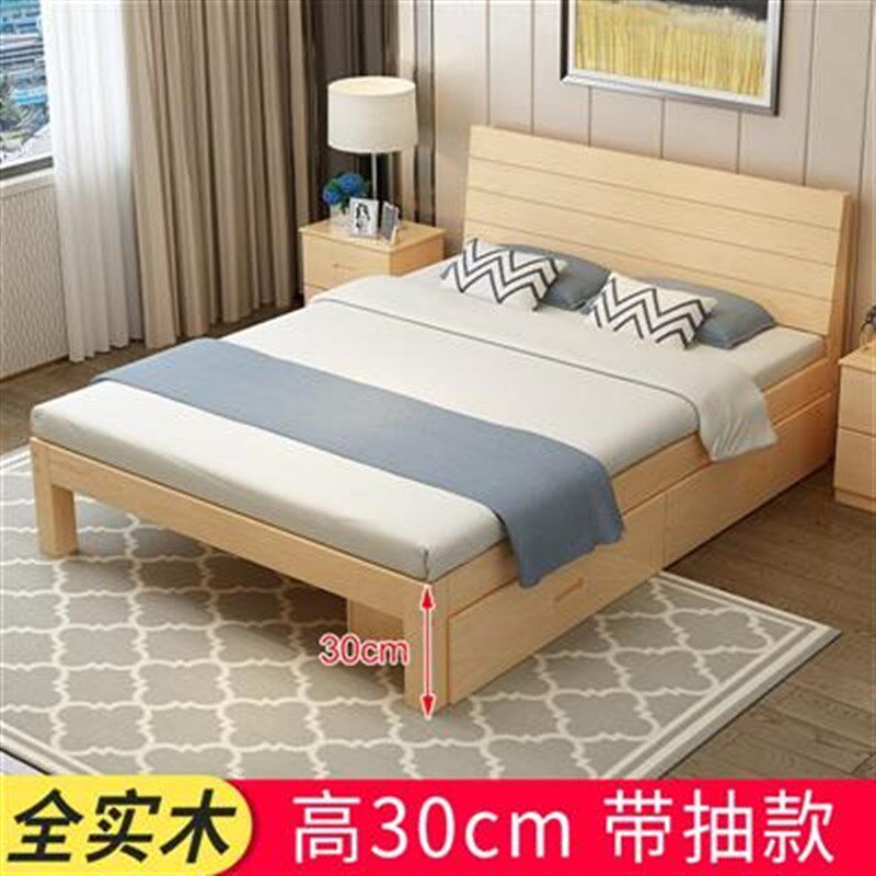 实木床美式9米8韩式硬m板1.8米w1.9米1X1全实1.51.5m床1.5床箱