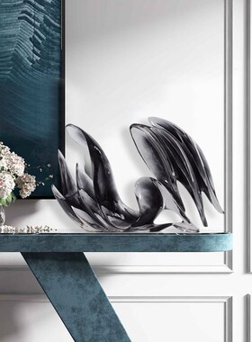 现代透明抽象雕塑摆件酒店售楼处大堂走廊K入户玄关地台装置装饰