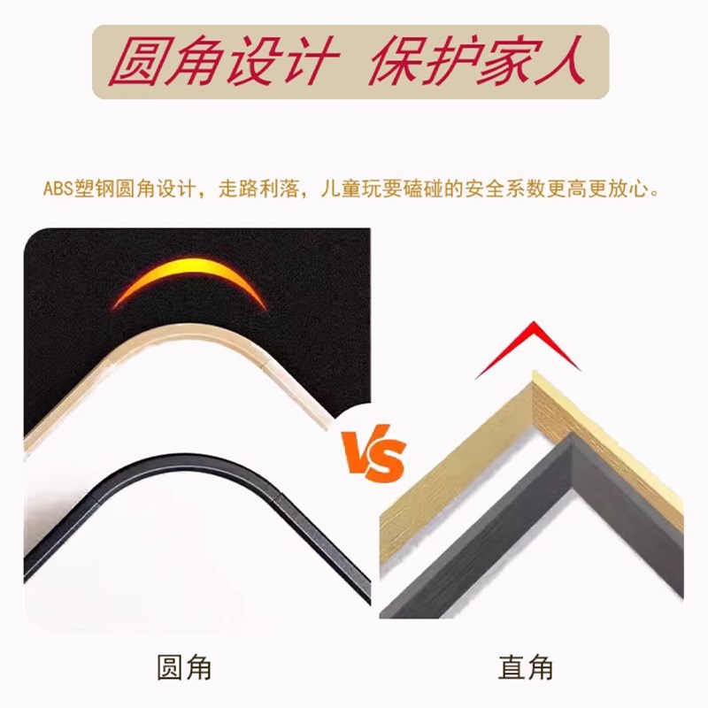 挂墙隐形推拉画卧室穿衣镜隐藏式C全身镜子玄关走廊铝合金装饰镜