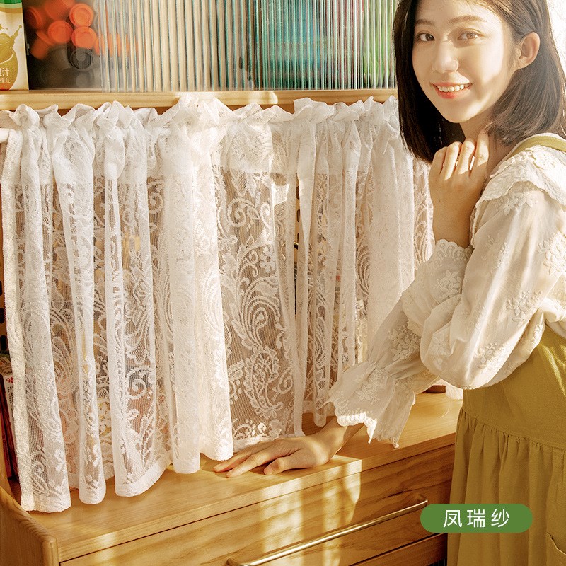 厨房柜子门帘橱柜防尘免打孔拉y帘子遮挡布杂物半帘遮丑柜门小徐
