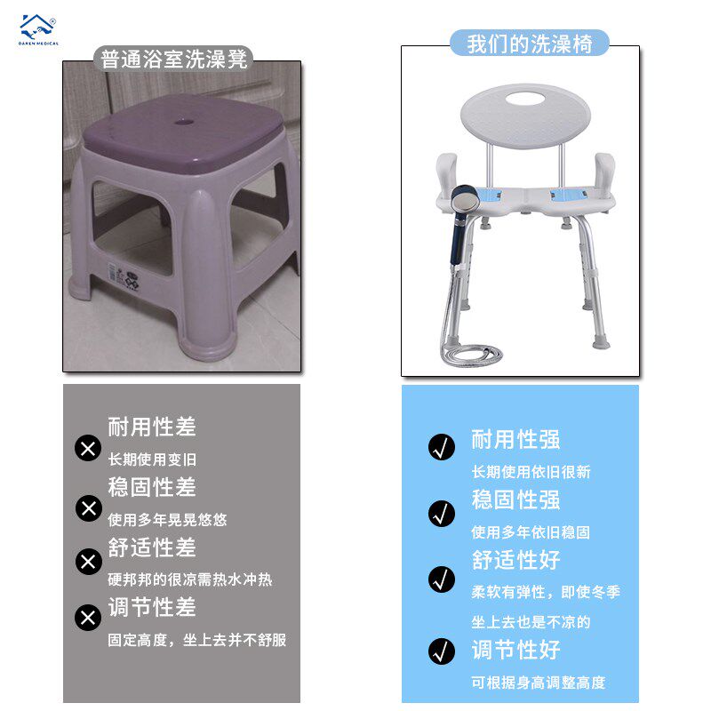 老人洗澡a沐浴椅洗浴专用椅防滑家厕所坐凳淋浴房椅子老年浴室座