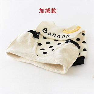 宝宝秋冬连体衣i新生儿加绒加厚男童满印圆点一体绒爬服婴儿冬装