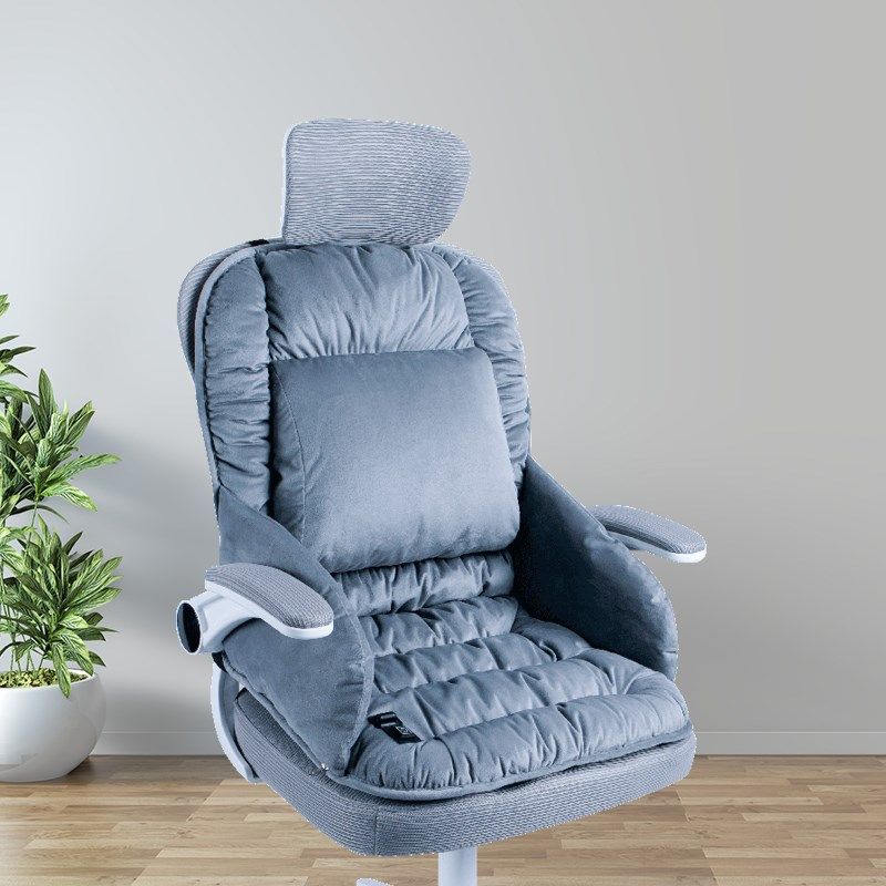 中式红木沙发加i热坐垫实木椅子座垫茶椅太师圈椅靠背椅靠垫一体