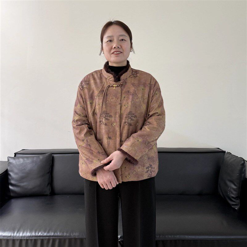 新中式妈妈冬装棉服2025新款中老年秋冬外套短款国风加绒小棉袄女