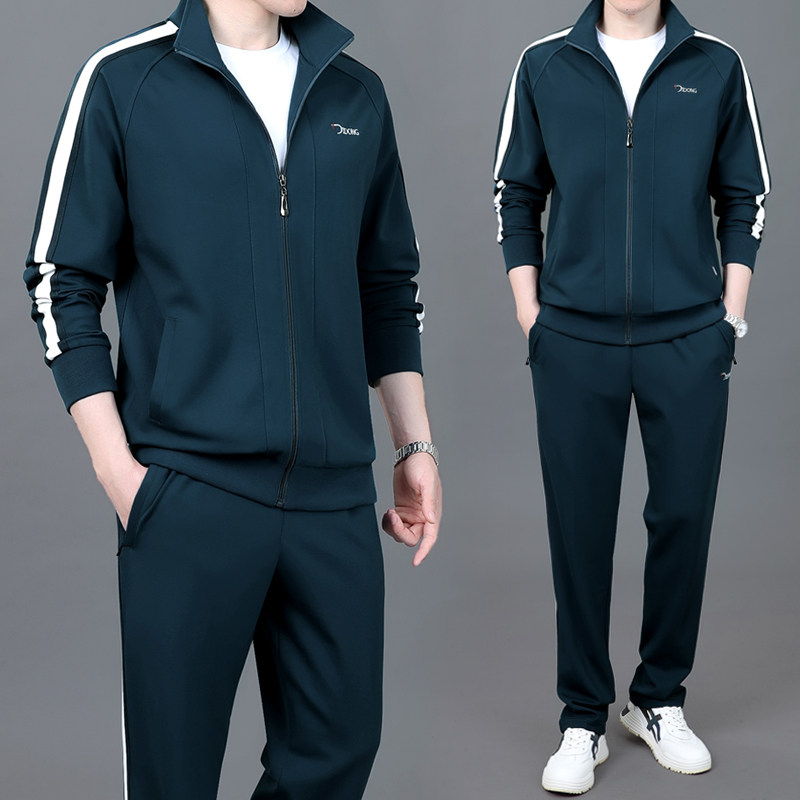 2022男士运动套装春秋冬季新款中老年加绒加厚休闲纯棉爸爸运动服