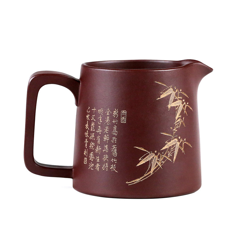 精品紫砂公道杯 吴建立原矿紫泥大号公杯 M分茶器功道杯公平装茶
