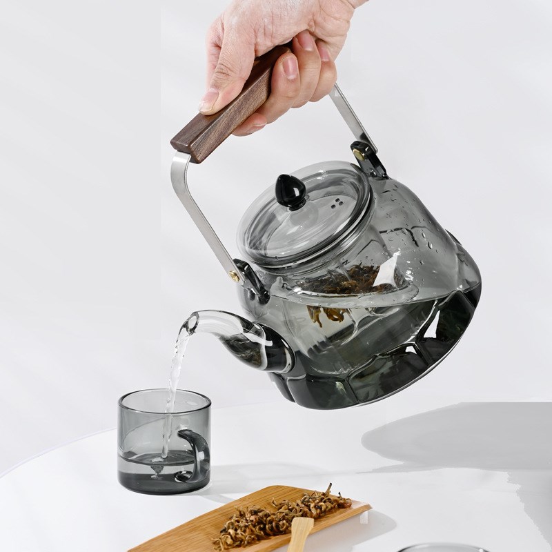 新双用蒸煮茶壶 电陶炉明火烧水壶 蒸煮一体煮茶壶 茶叶过滤茶壶
