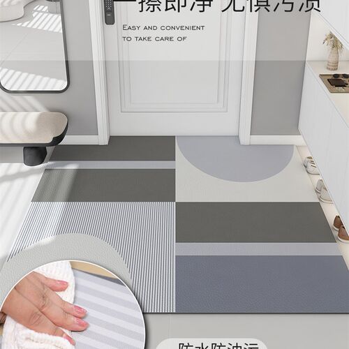 皮革入户门地f垫简约风进门可擦免洗脚垫玄关门前门口防滑防水地