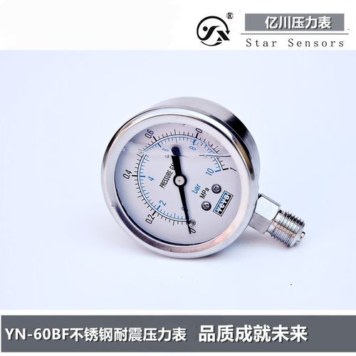 YCYB304不锈钢耐震压力表YN-60BF0-0.6 1 1.6 2.5MPA耐高温压力表
