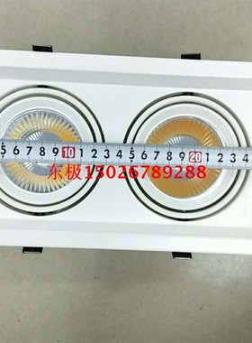 澳浦单头双头格栅豆胆射灯153270双头格栅射灯LED12W斗胆灯射灯