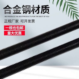 高强度丝杆8.8级粗牙细牙全螺纹牙条通丝杆全牙螺杆M6M8M10M12M14