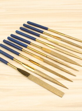 金刚石锉刀扁平扁锉刀小锉刀镀钛金刚什锦锉套装三角锉金刚砂平板