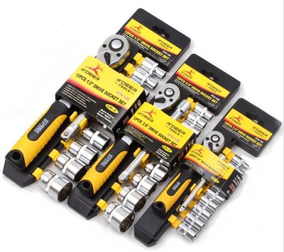 飞鹿RTH-12A/B/C 汽修12件套套筒扳手快速棘轮扳手组套家用工具