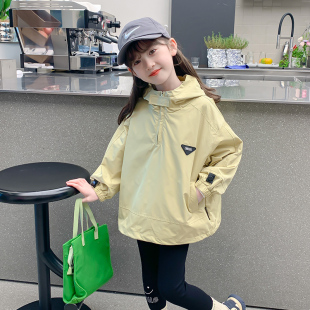 女童外套春秋款2023新款洋派童装女孩秋装套头上衣儿童秋季冲锋衣