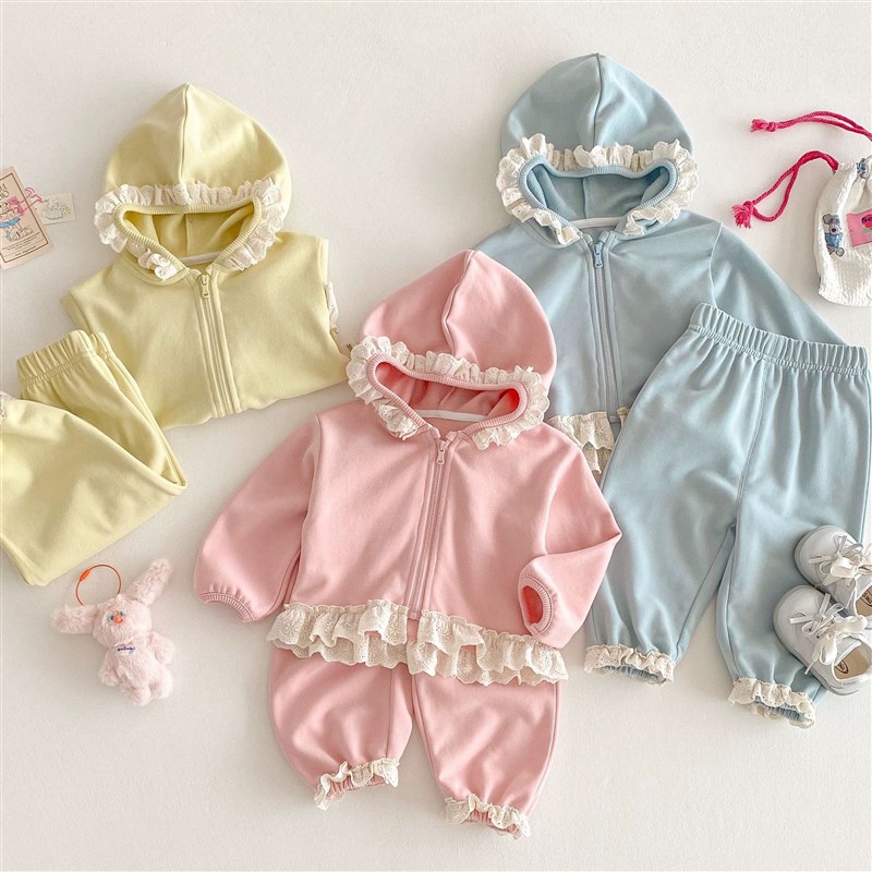 女童春装套装开春衣服网红炸街儿童休闲装女小童卫衣运动装两件套