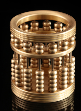 算盘笔筒a摆件 纯铜珠算笔筒文房四宝办公用品年会礼品工艺品订制