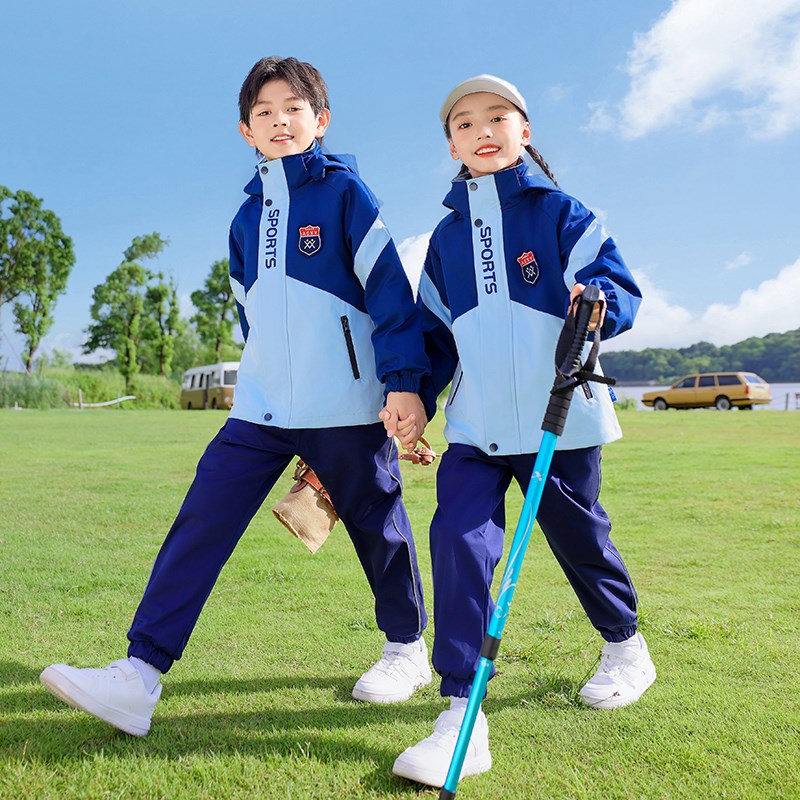 一年级小学生校服春秋冬套装幼儿园园服儿童运动班服冲锋衣三件套