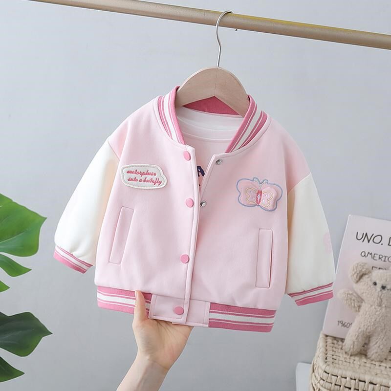 女童外套春秋款2025新款童装儿童春装女宝宝春季棒球服小女孩夹克