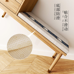 新中式换鞋凳垫子定制卡座沙发靠背乳胶垫玄关鞋柜坐垫可拆洗软包