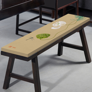 冬季长板凳坐垫新中式红木沙发垫子布艺换鞋凳软垫防滑椅垫海绵垫