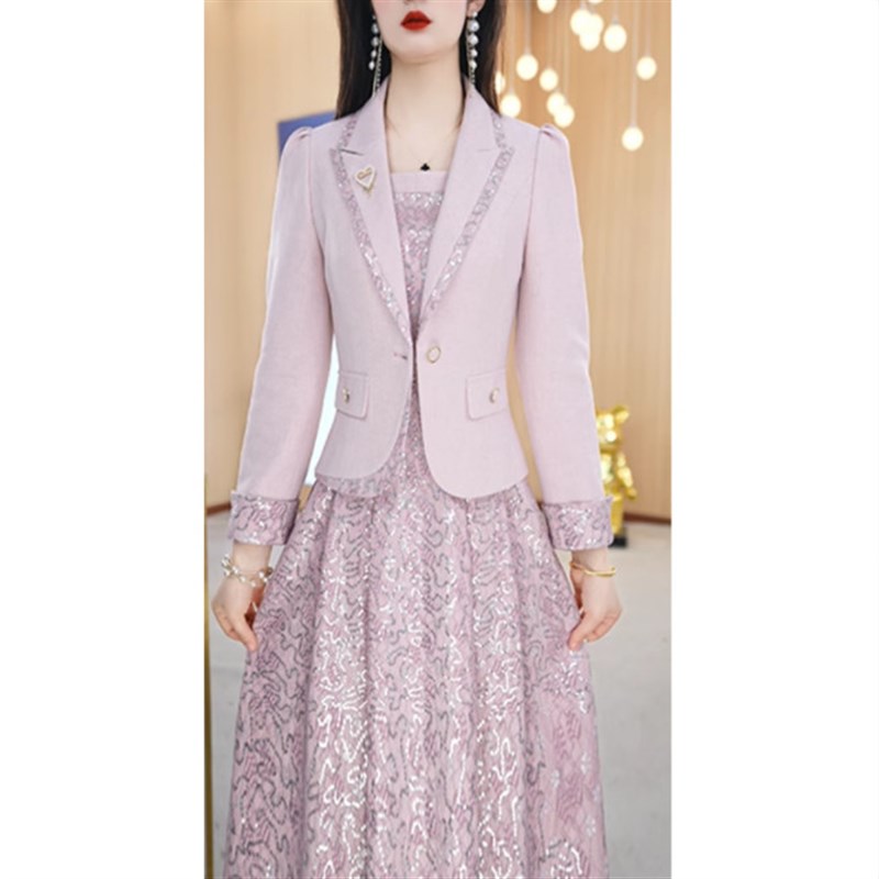 美瑞流行爆款两件套连衣裙女2025年新款秋季漂亮短外套裙子套装潮